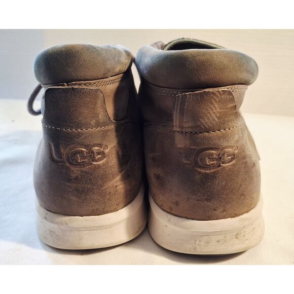 UGG Mens Size 13 Brown Perforated Leather Chukka Boots Comfortable - Picture 6 of 12